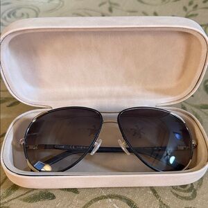 Chloe Black and Gold Aviator Sunglasses